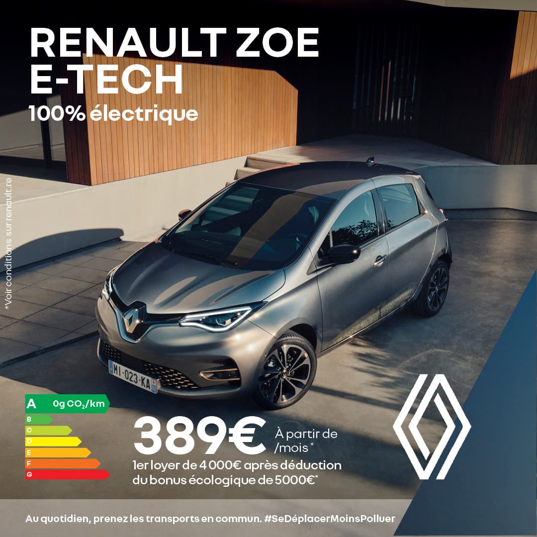 Renault Zoe E Tech- offre de mai